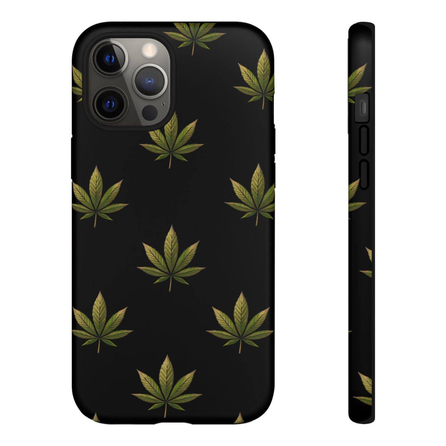 Cannabis Leaf Phone Case Green Weed Leaf Pattern Tough Protective Cover
