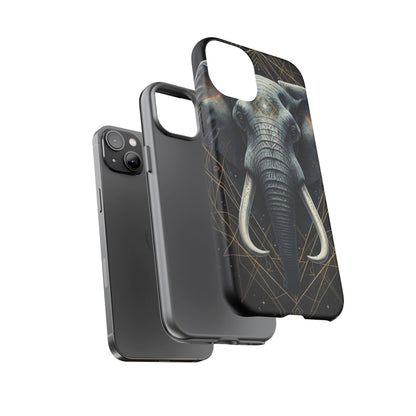 Elephant Mandala Phone Case – Black and Gold Spiritual Elephant Tough Protective Case