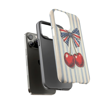 Patriotic Cherry Phone Case Americana Coquette Aesthetic iPhone Samsung