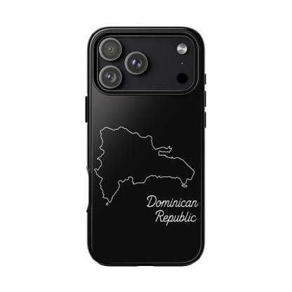Dominican Republic Outline Phone Case – Minimal Country Map Tough Case (iPhone, Samsung, Pixel)