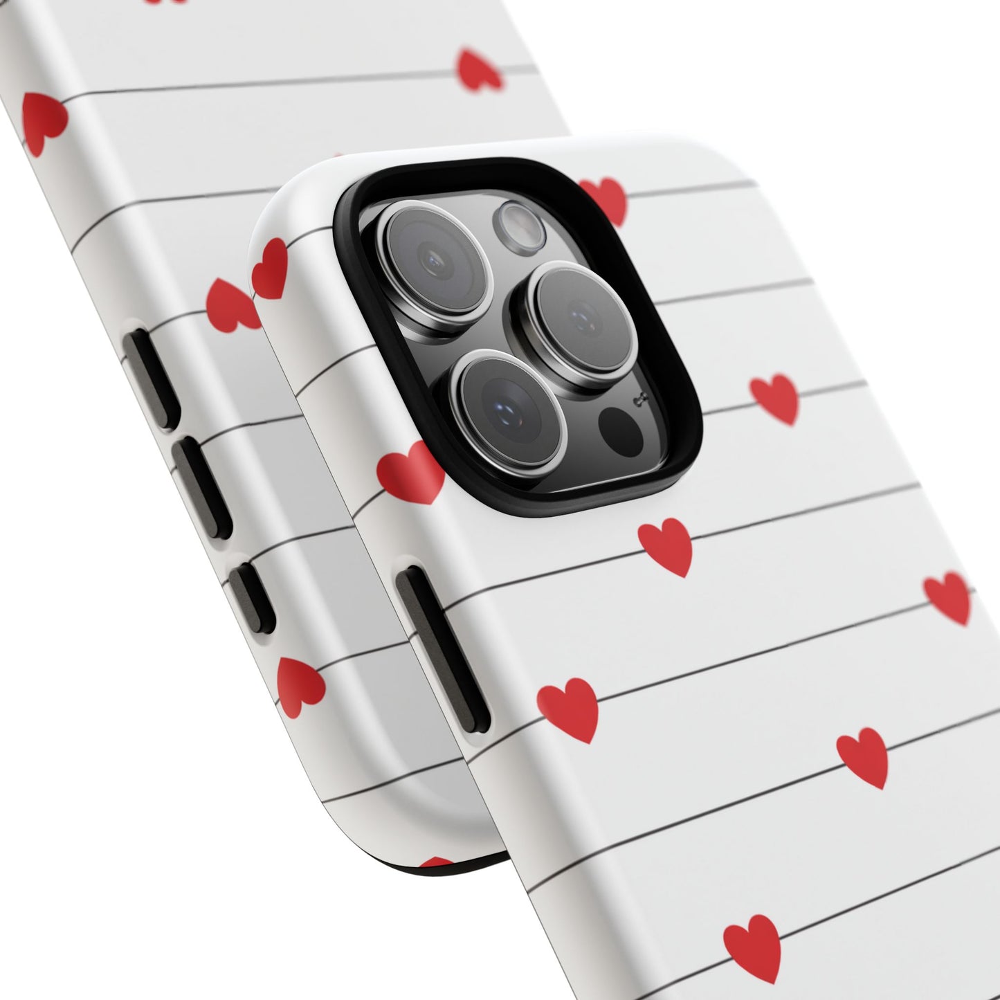 Red Heart Stripe iPhone Case | Tough Shockproof Love Aesthetic Cover
