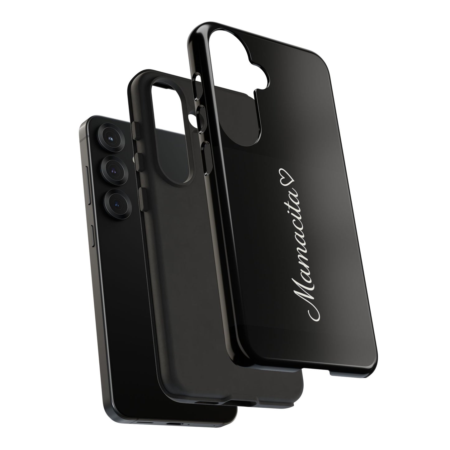 Mamacita Script Phone Case | Minimal Black Tough Case | Sleek Aesthetic Cover