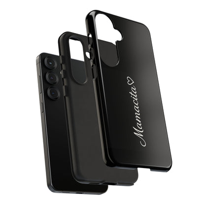 Mamacita Script Phone Case | Minimal Black Tough Case | Sleek Aesthetic Cover