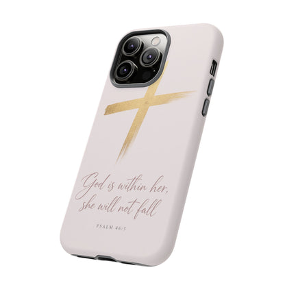 Psalm 46:5 God Is Within Her Christian Cross Phone Case Faith Gift