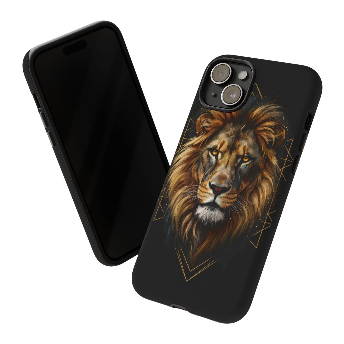Majestic Lion Phone Case – Black Gold Luxury Lion Art Tough Protective Case
