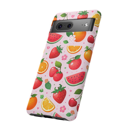 Fruit Phone Case – Tough Shockproof, Strawberry Cherry Citrus Summer Design for Iphone, Samsung Galaxy and Pixel