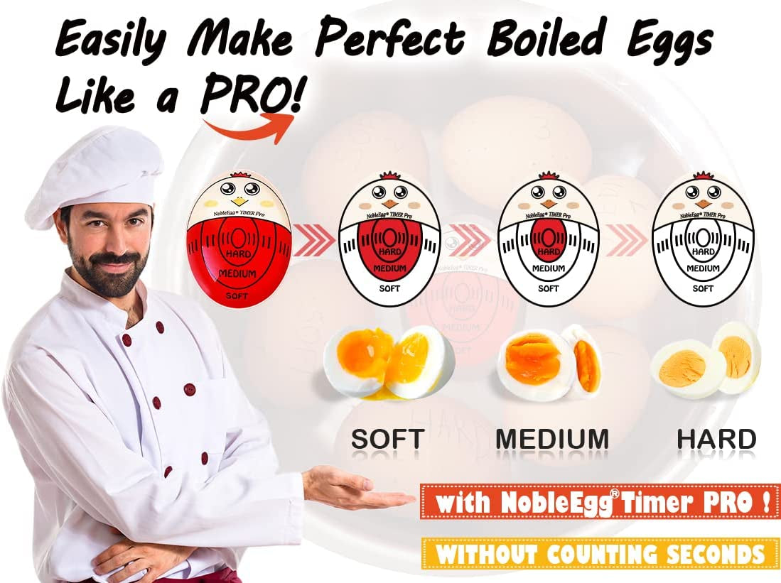Egg Timer Pro for Boiling Eggs | Soft Hard Boiled Egg Timer That Changes Color When Done | No BPA, Certified