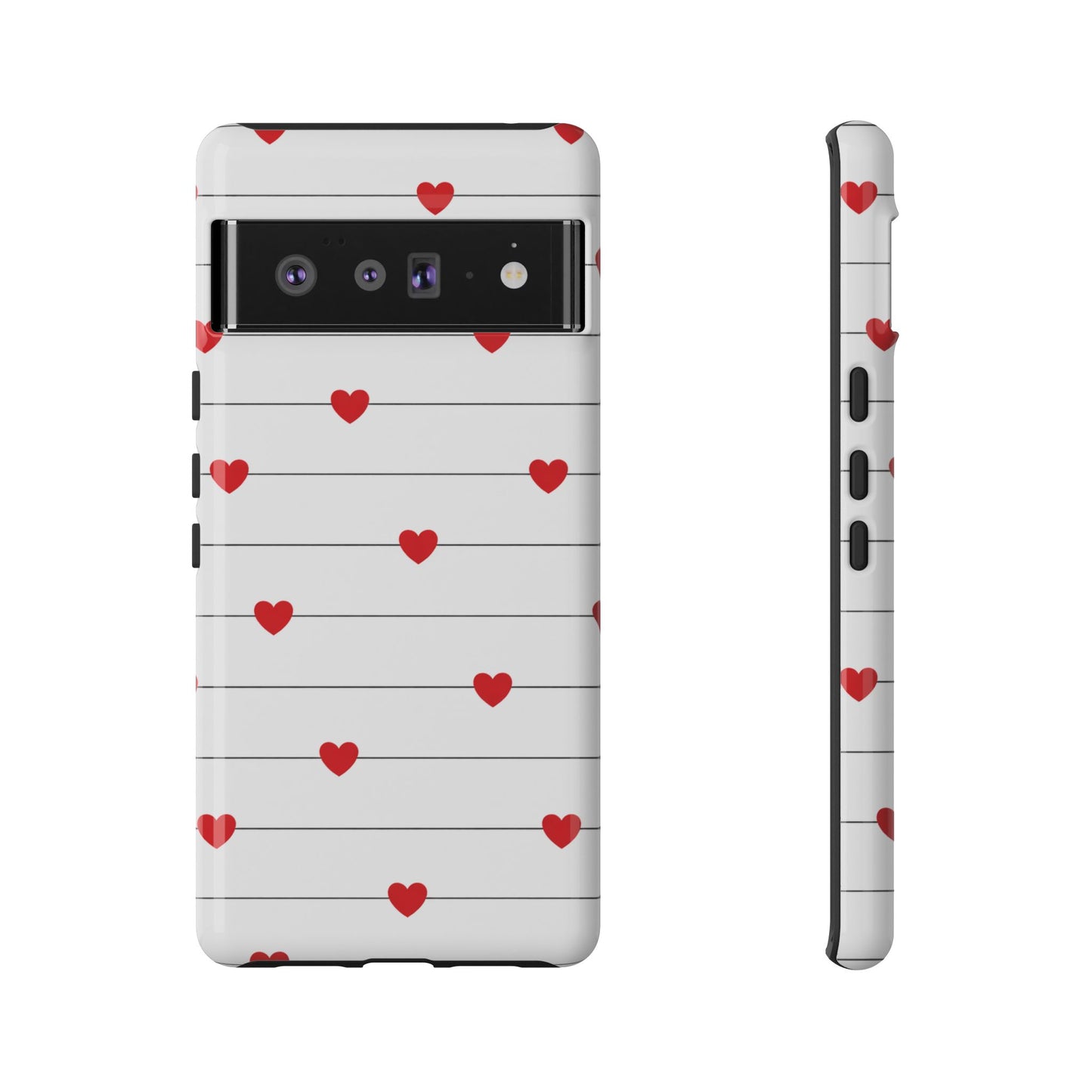 Red Heart Stripe iPhone Case | Tough Shockproof Love Aesthetic Cover