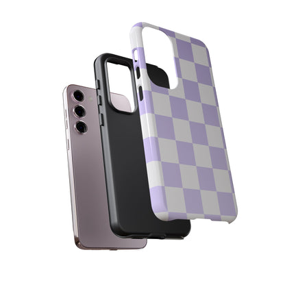 Lavender Checkerboard Phone Case | Pastel Aesthetic Tough Case