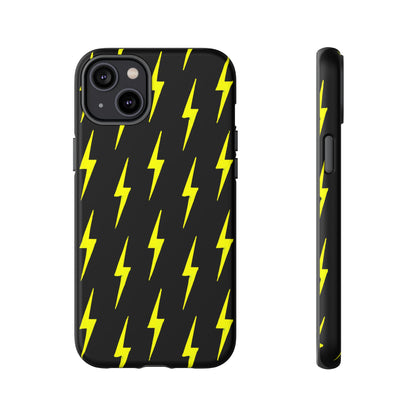 Yellow Lightning Bolt Tough Phone Case | Bold Electric Pattern Case for Iphone, Samsung Galaxy and Pixel