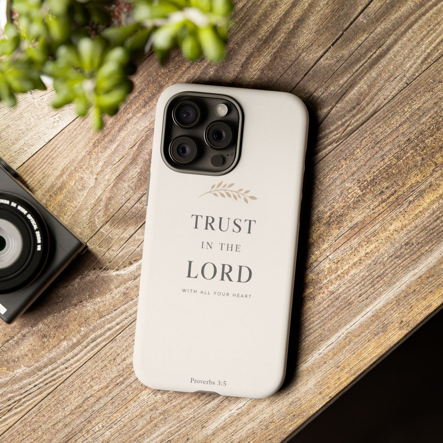 Proverbs 3:5 Christian Phone Case Trust in the Lord Minimalist Faith Cover