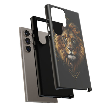 Majestic Lion Phone Case – Black Gold Luxury Lion Art Tough Protective Case