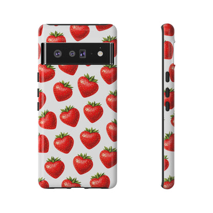 Cute Strawberry Phone Case – Aesthetic Fruit Pattern Protective Cover for Iphone, Samsung Galaxy and Pixel