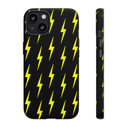Yellow Lightning Bolt Tough Phone Case | Bold Electric Pattern Case for Iphone, Samsung Galaxy and Pixel