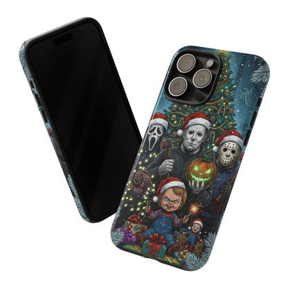 Christmas Horror Phone Case – Festive Slasher Collage Tough Case (iPhone, Samsung, Pixel)