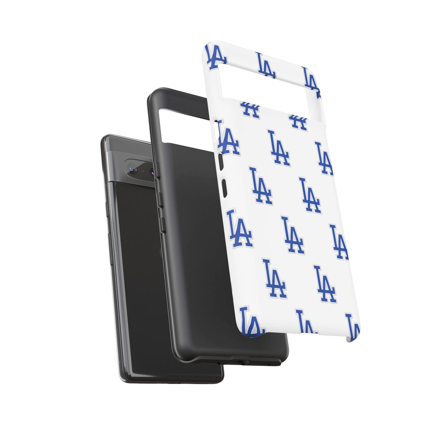 Blue LA Monogram Pattern Phone Case | Minimal Baseball Inspired Tough Cover