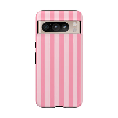 Pink Stripe Phone Case – Pastel Coquette Aesthetic Tough Protective Case