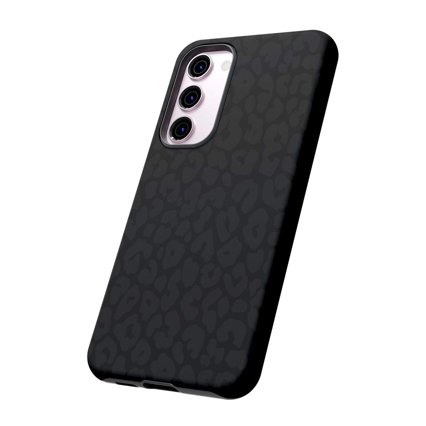 Black Leopard Phone Case | Black on Black Leopard Print Tough iPhone & Samsung Case | Matte or Glossy Protective Cover