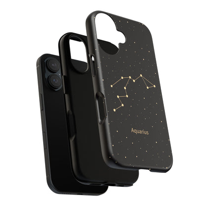 Aquarius Zodiac Constellation Phone Case – Luxe Gold Celestial Cover