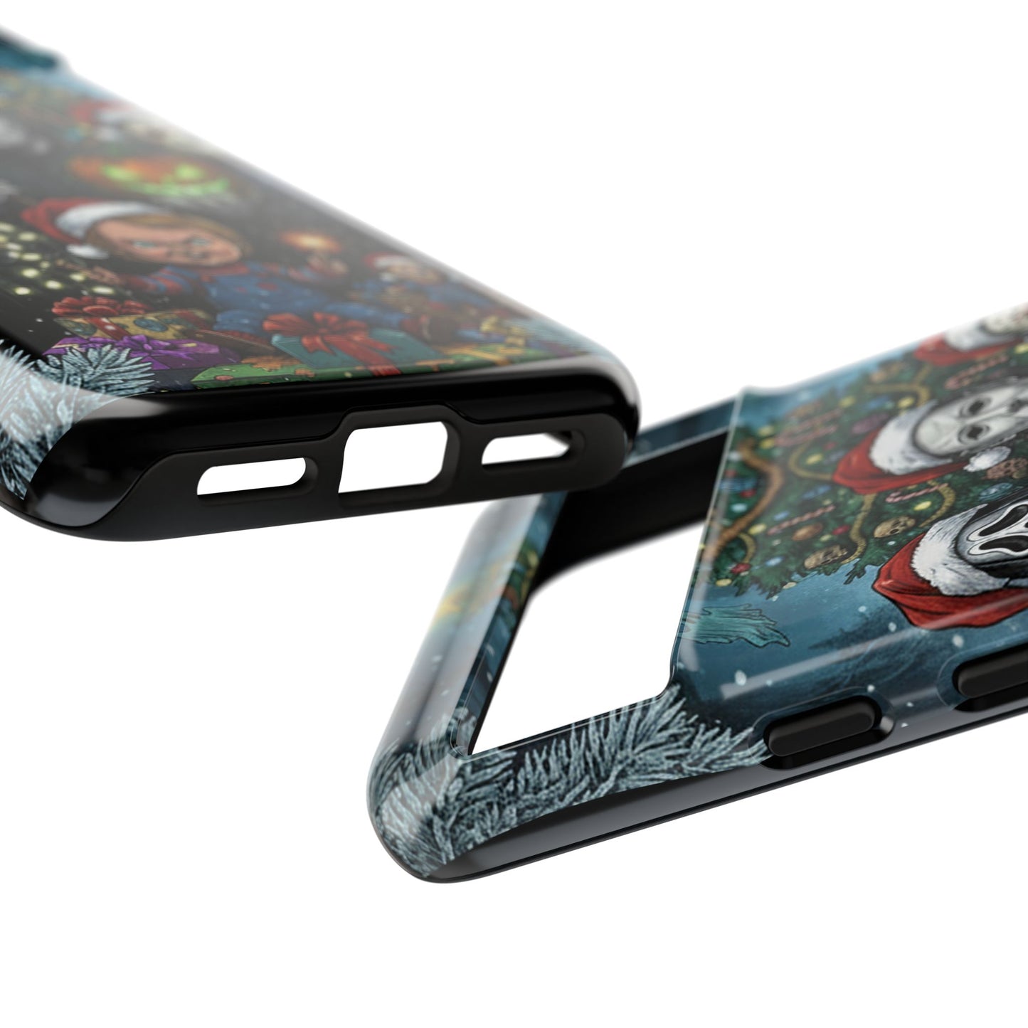 Christmas Horror Phone Case – Festive Slasher Collage Tough Case (iPhone, Samsung, Pixel)