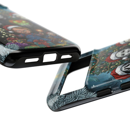 Christmas Horror Phone Case – Festive Slasher Collage Tough Case (iPhone, Samsung, Pixel)