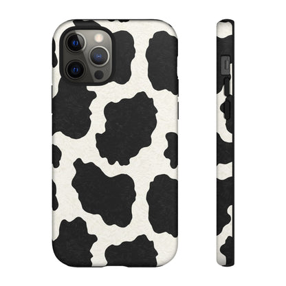 Black & White Cow Print Phone Case | Aesthetic Tough Protective Case
