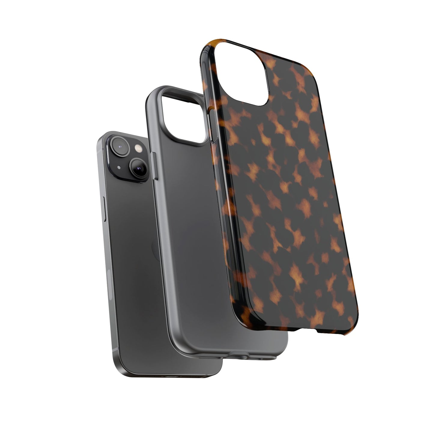 Tortoiseshell Pattern Tough Phone Case | Classic Leopard-Style Protective Cover