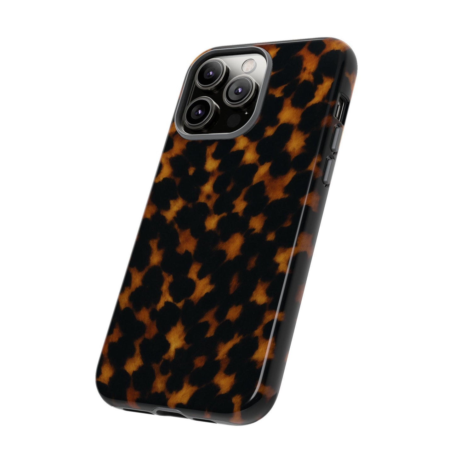 Tortoiseshell Pattern Tough Phone Case | Classic Leopard-Style Protective Cover
