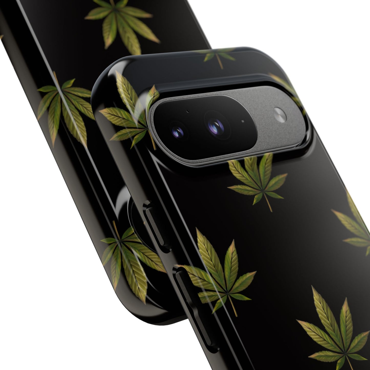 Cannabis Leaf Phone Case Green Weed Leaf Pattern Tough Protective Cover