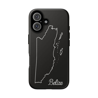 Belize Outline Phone Case – Minimal Country Map Tough Case (iPhone, Samsung, Pixel)
