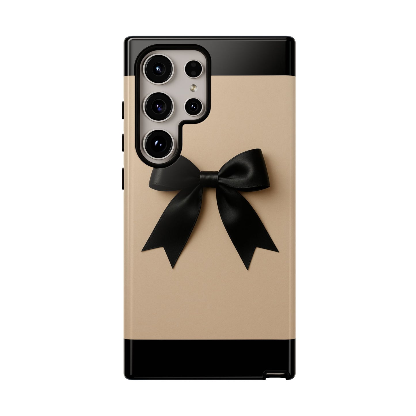Black Bow Phone Case | Elegant Coquette Bow Design | Chic Neutral Tough Case for iPhone & Samsung