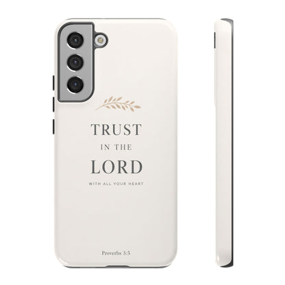 Proverbs 3:5 Christian Phone Case Trust in the Lord Minimalist Faith Cover
