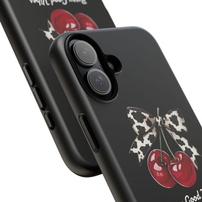 Cherry Cow Print Phone Case | Coquette Bow Aesthetic iPhone & Samsung Tough Case