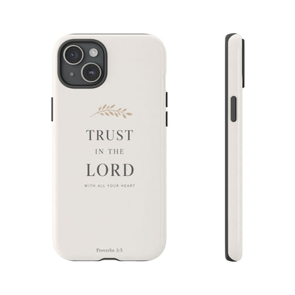 Proverbs 3:5 Christian Phone Case Trust in the Lord Minimalist Faith Cover