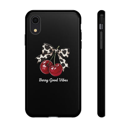 Cherry Cow Print Phone Case | Coquette Bow Aesthetic | Tough Protective Case