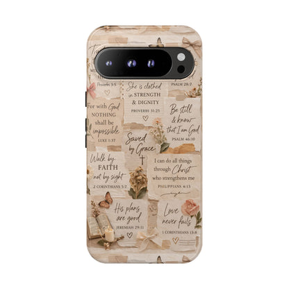 Christian Bible Verse Phone Case | Faith Scripture Aesthetic Floral Christian Case
