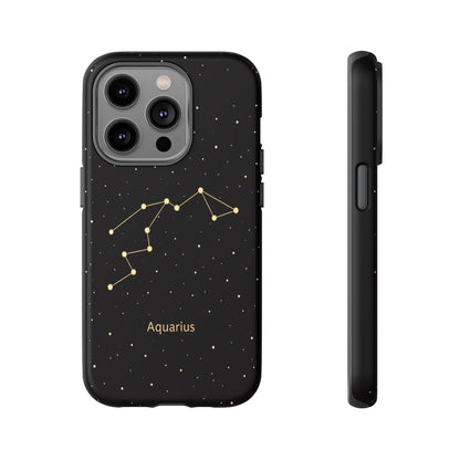Aquarius Zodiac Constellation Phone Case – Luxe Gold Celestial Cover