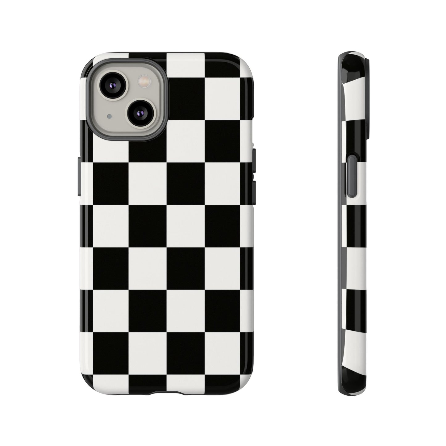 Black & White Checkerboard Phone Case – Classic Aesthetic Tough Protective Case for Iphone, Samsung Galaxy and Pixel