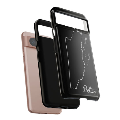 Belize Outline Phone Case – Minimal Country Map Tough Case (iPhone, Samsung, Pixel)