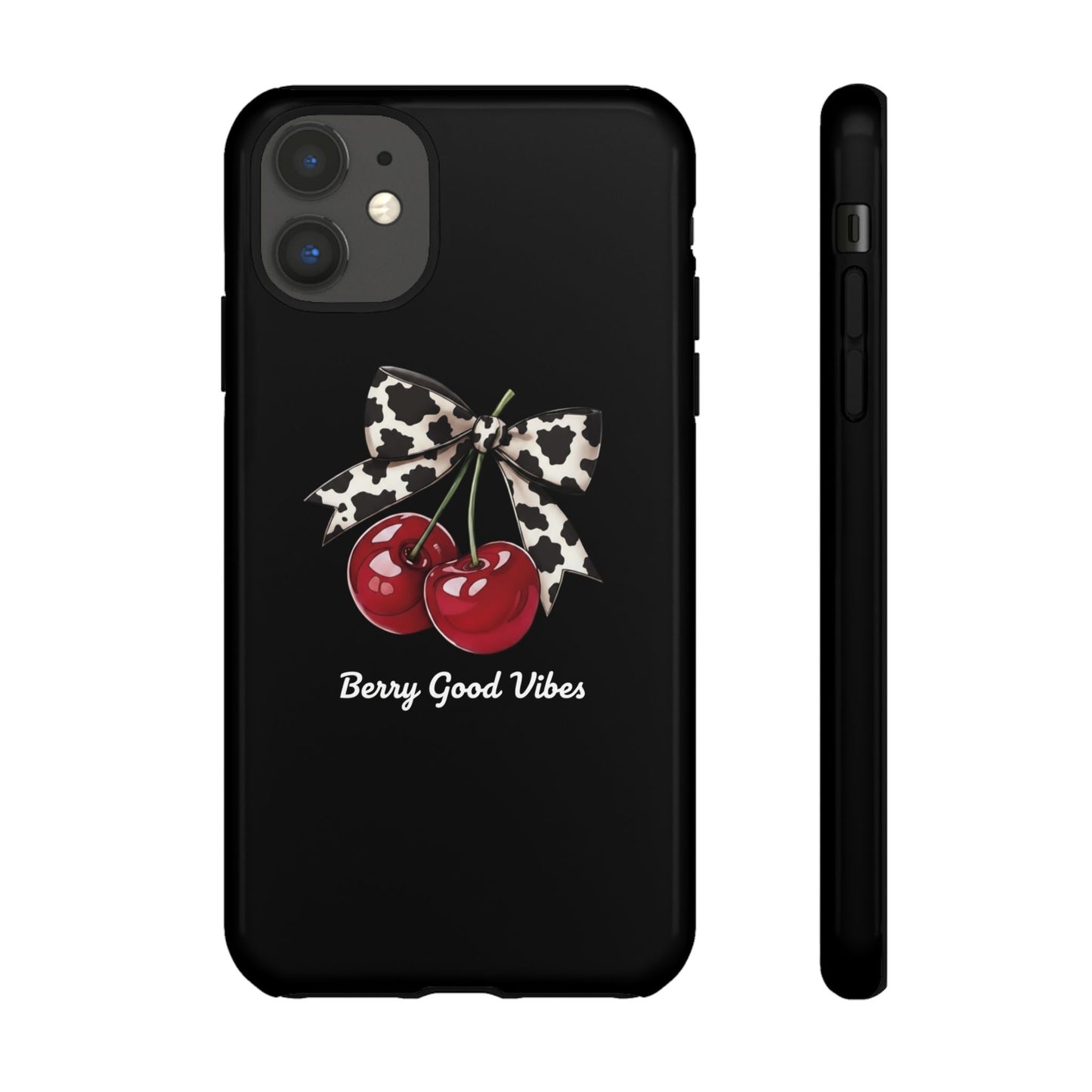 Cherry Cow Print Phone Case | Coquette Bow Aesthetic | Tough Protective Case