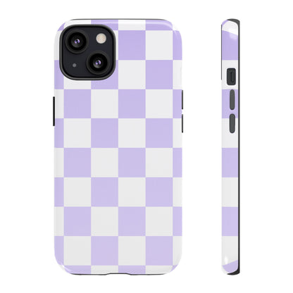 Lavender Checkerboard Phone Case | Pastel Aesthetic Tough Case