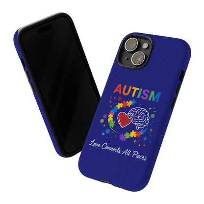 Autism Awareness Tough Case – "Love Connects All Pieces" Phone Case for Iphone, Samsung Galaxy and Pixel