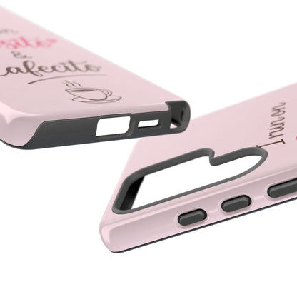 I Run on Diosito y Cafecito Phone Case, Pink Aesthetic Latina Faith Coffee Case, Girly Protective iPhone Samsung Cover
