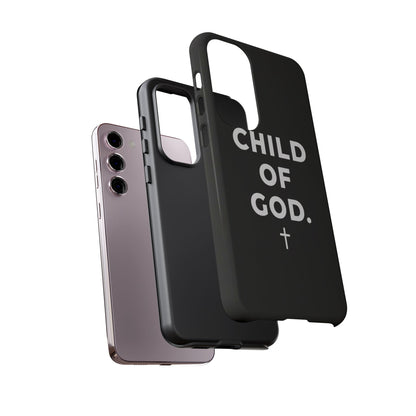 Child of God Phone Case Christian Black Aesthetic Cross Tough Cover