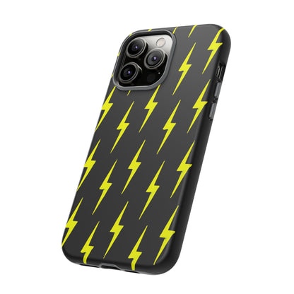 Yellow Lightning Bolt Tough Phone Case | Bold Electric Pattern Case for Iphone, Samsung Galaxy and Pixel