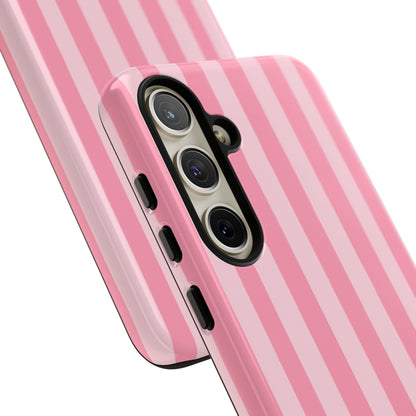 Pink Stripe Phone Case – Pastel Coquette Aesthetic Tough Protective Case