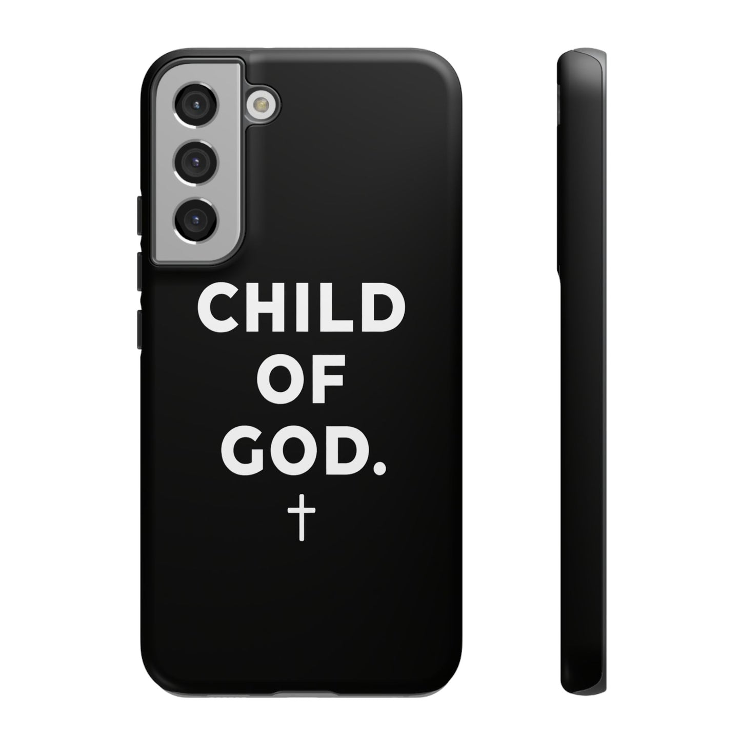 Child of God Phone Case Christian Black Aesthetic Cross Tough Cover