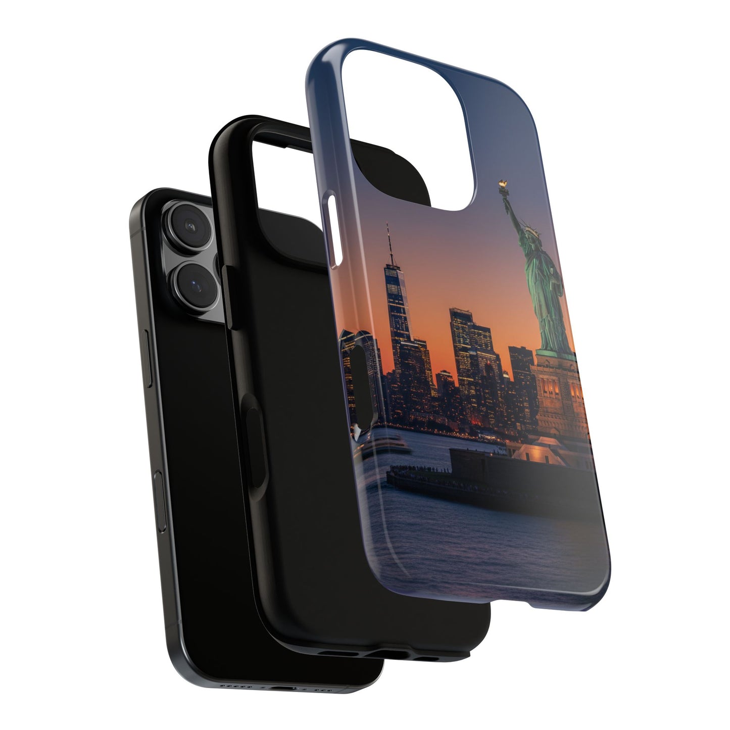 Statue of Liberty Sunset Phone Case – New York City Skyline Travel Aesthetic Tough Case