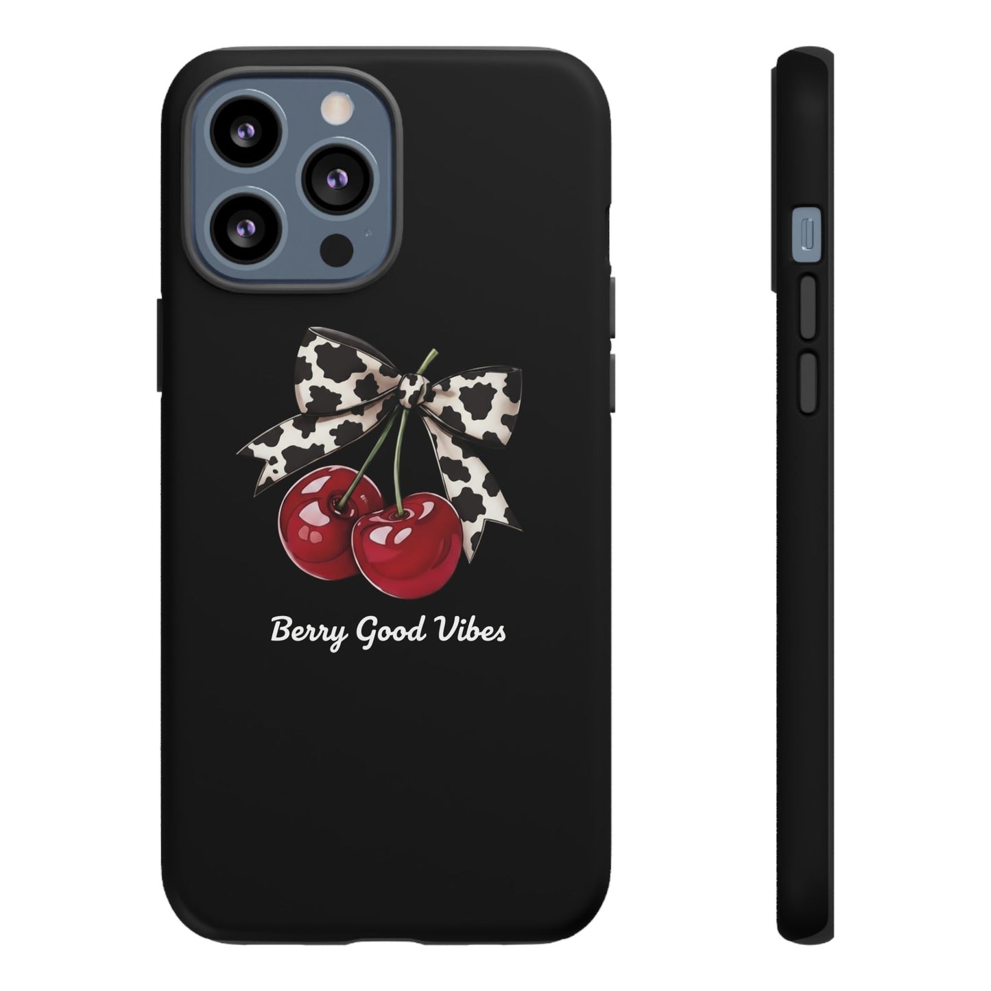 Cherry Cow Print Phone Case | Coquette Bow Aesthetic iPhone & Samsung Tough Case