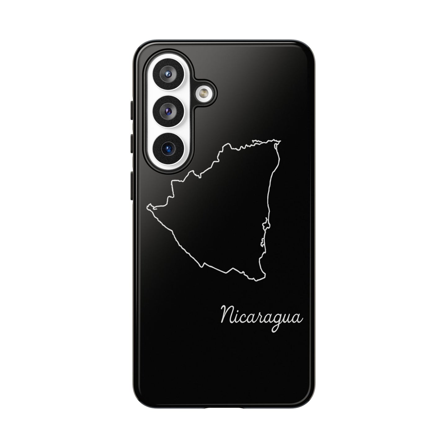 Nicaragua Outline Phone Case – Minimal Country Map Tough Case (iPhone, Samsung, Pixel)